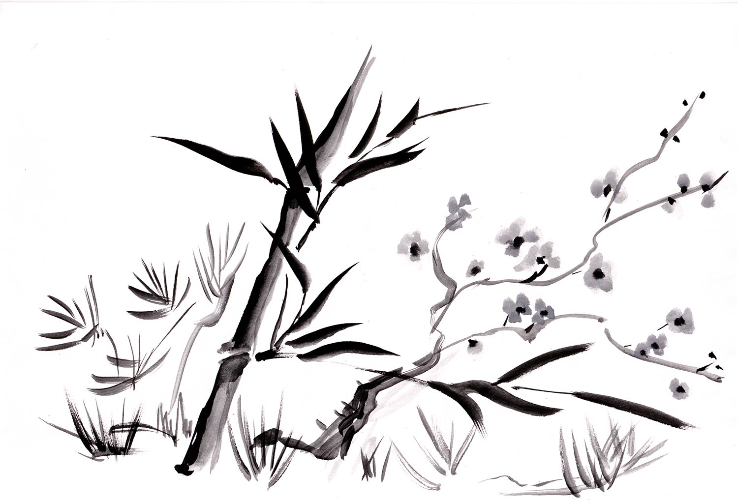 japanese tree ink painting